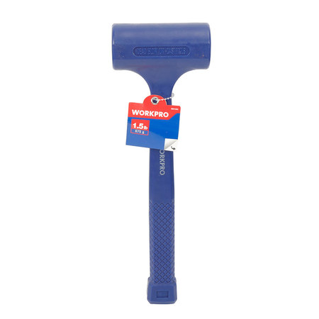 PRIME-LINE WORKPRO W041050 1-1/2 lb. Dead Blow Hammer, Molded PVC Case over Inner Steel Single Pack W041050